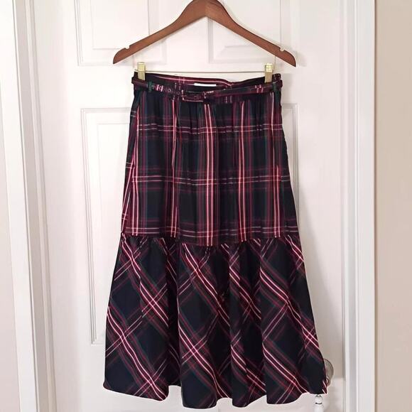 Free Assembly Plaid Midi Skirt 4 High Waist NWT Rare Find - Picture 2 of 7
